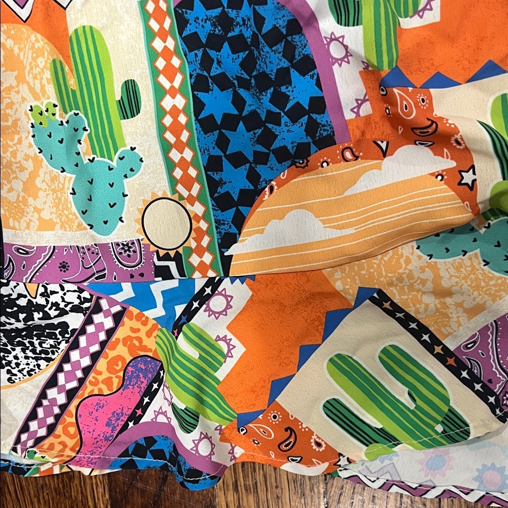 Never Fully Dressed Multicolor Geometric Dress - image 5